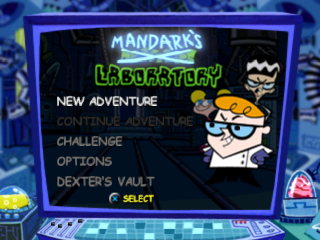Dexter's Laboratory Mandark's Lab title screen for Playstation